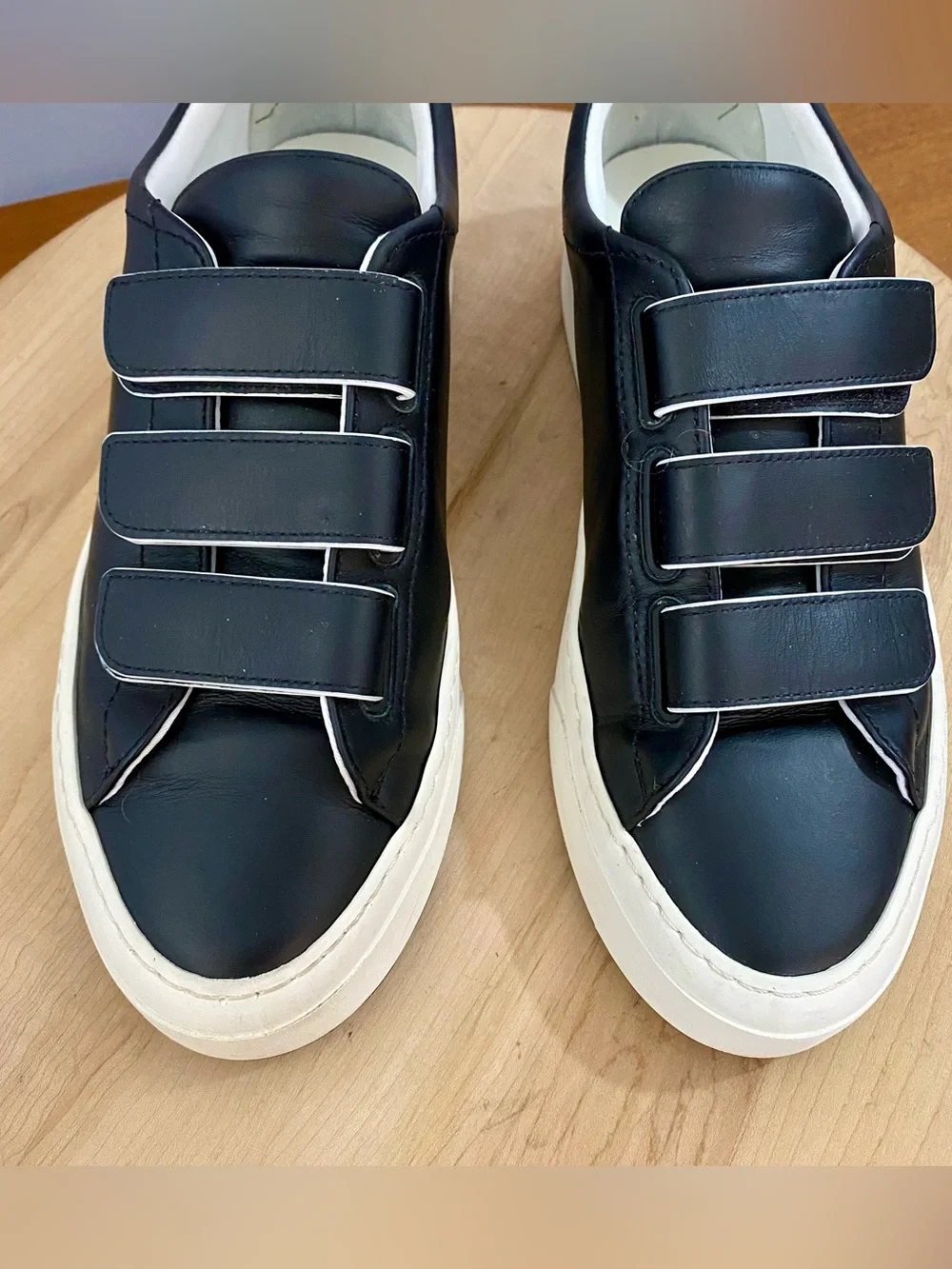 The Row Dean Sneaker Low Top Strap Black Leather White Women’s EU 38 US 8 Casual - Picture 14 of 16